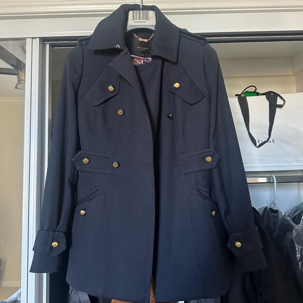 Ted Baker Navy Jacket with Gold Accents - Picture 1 of 8